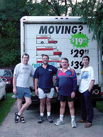 Our U Haul truck and us eager cyclists